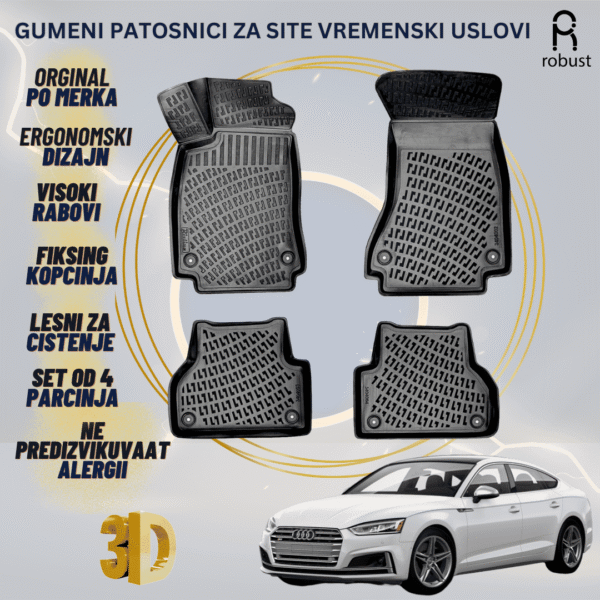 www.samad.mk-3D gumeni patosnici za Audi A5 Sportback F5 FL 2019 - 2016- Patosnici Robust za site vremenski uslovi (1)