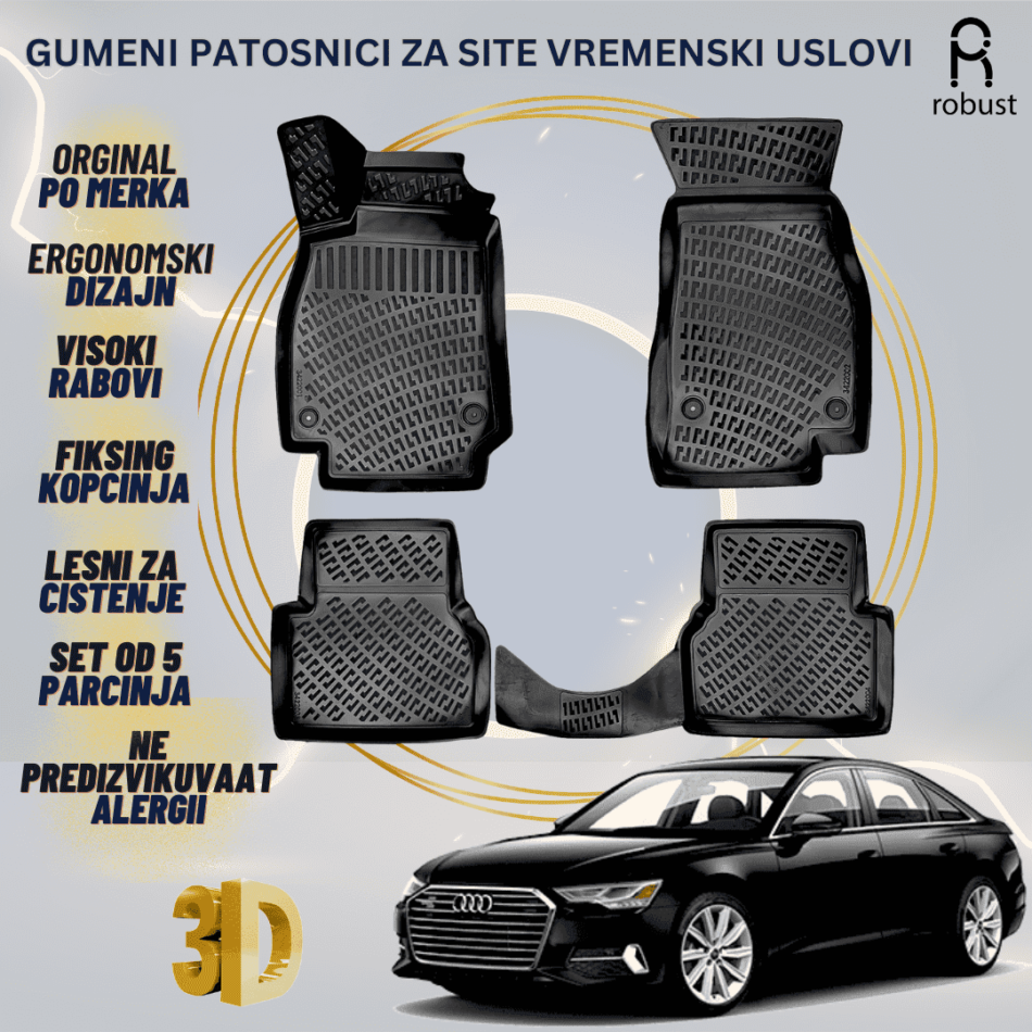 www.samad.mk-3D gumeni patosnici za Audi A6 C8 2018- Patosnici Robust za site vremenski uslovi (1)