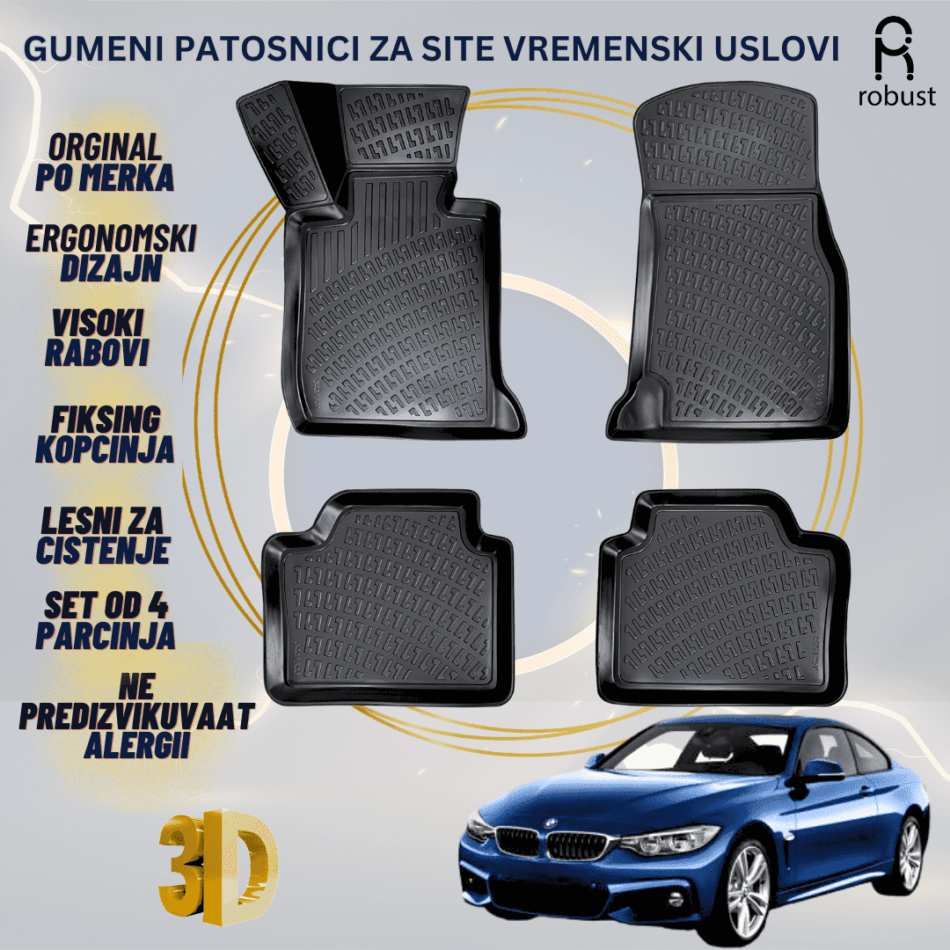 www.samad.mk-3D gumeni patosnici za BMW 4 Series F32 2014-2021 Patosnici Robust za site vremenski uslovi