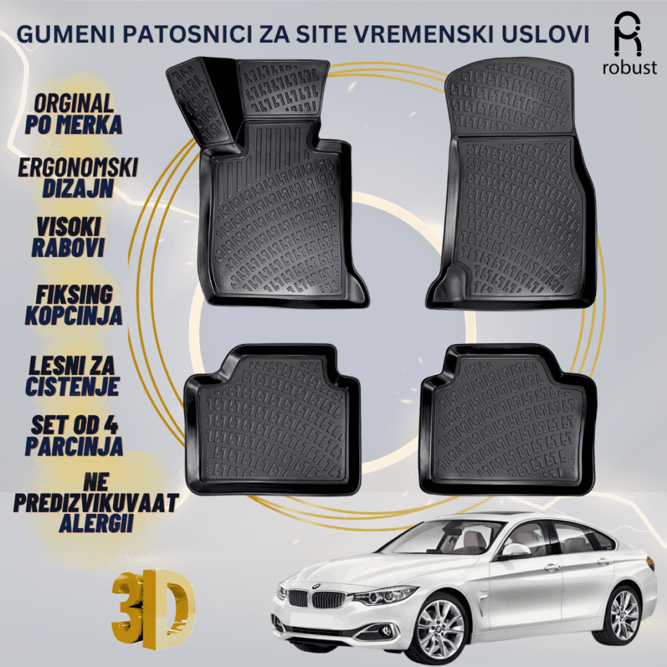 www.samad.mk-3D gumeni patosnici za BMW 4 Series F36 2014-2021 Patosnici Robust za site vremenski uslovi