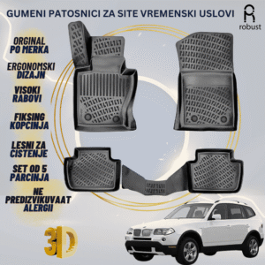 ROBUST 3D Gumeni patosnici korito BMW X3 E83 2003-2010
