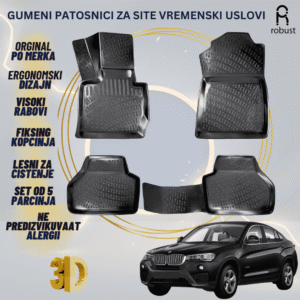www.samad.mk-3D gumeni patosnici za BMW X4 F26 2014 - 2018 Patosnici Robust za site vremenski uslovi