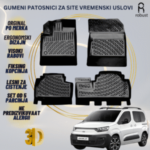 www.samad.mk-3D gumeni patosnici za Fiat Doblo 2023- Patosnici Robust za site vremenski uslovi