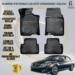 www.samad.mk-3D gumeni patosnici za Honda Accord 2012-2016 Patosnici Robust za site vremenski uslovi