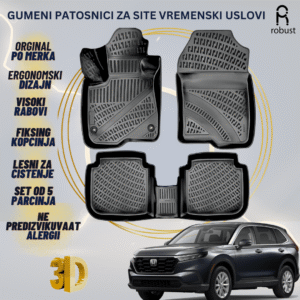 www.samad.mk-3D gumeni patosnici za Honda CR-V МК6 2023- Patosnici Robust za site vremenski uslovi