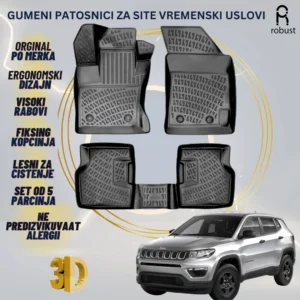 www.samad.mk-3D gumeni patosnici za Jeep Compass МК2 MP 2017- Patosnici Robust za site vremenski uslovi