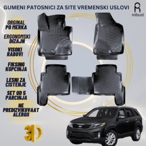www.samad.mk-3D gumeni patosnici za Kia Sorento МК2 XM 2010-2015 Patosnici Robust za site vremenski uslovi