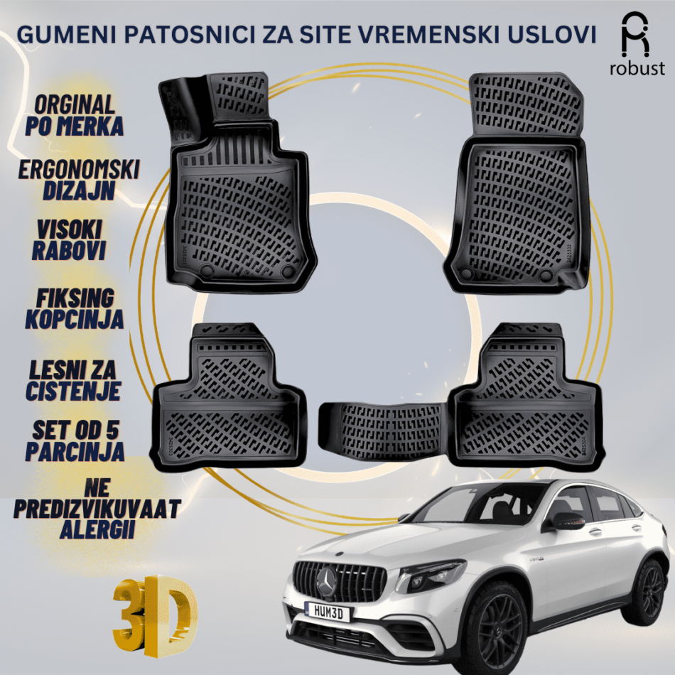 www.samad.mk-3D gumeni patosnici za MB GLC Coupe МК1 C253 2015-2022 Patosnici Robust za site vremenski uslovi