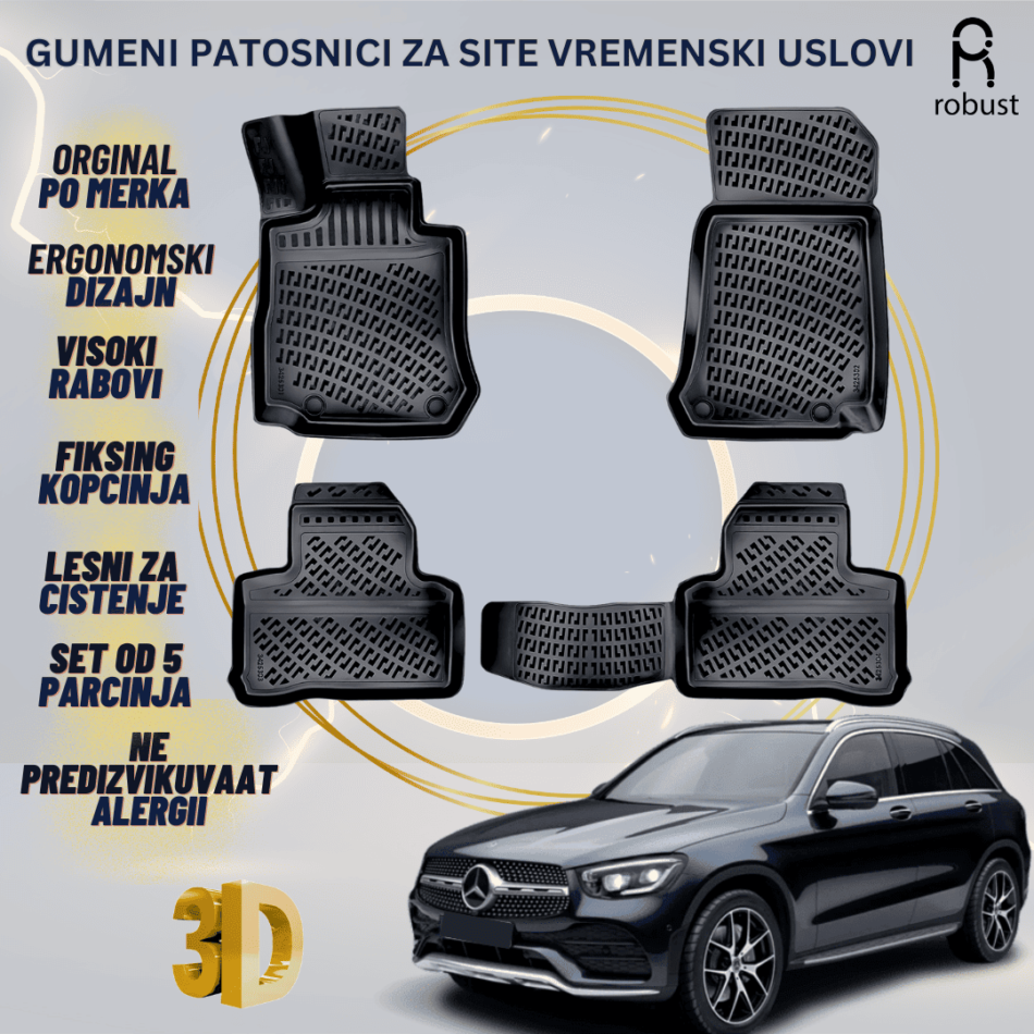 www.samad.mk-3D gumeni patosnici za MB GLC SUV МК1 X253 2015-2022 Patosnici Robust za site vremenski uslovi