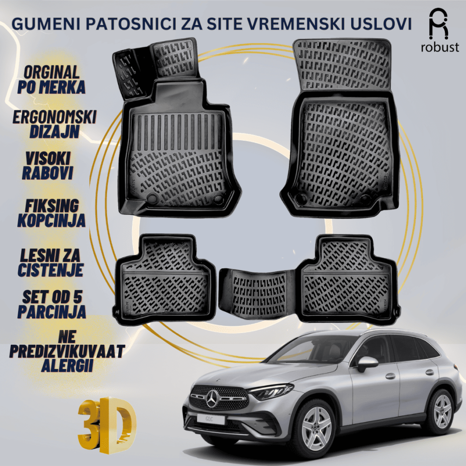 www.samad.mk-3D gumeni patosnici za MB GLC SUV МК2 X254 2023- Patosnici Robust za site vremenski uslovi