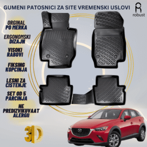 www.samad.mk-3D gumeni patosnici za Mazda CX-3 DK 2015- Patosnici Robust za site vremenski uslovi