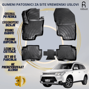 ROBUST 3D Gumeni patosnici korito Mitsubishi Outlander 2012-2018