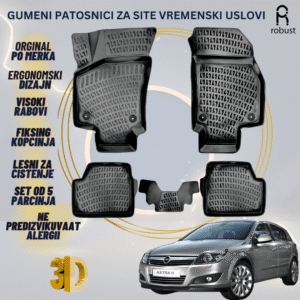 www.samad.mk-3D gumeni patosnici za Opel Astra H 2004-2010 Patosnici Robust za site vremenski uslovi