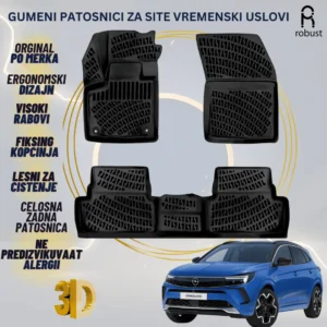 www.samad.mk-3D gumeni patosnici za Opel Grandland 2021-2024 Patosnici Robust za site vremenski uslovi