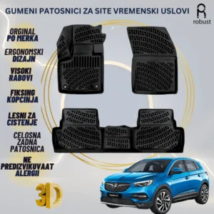 www.samad.mk-3D gumeni patosnici za Opel Grandland X 2017-2021 Patosnici Robust za site vremenski uslovi