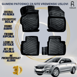 www.samad.mk-3D gumeni patosnici za Peugeot 301 2012- Patosnici Robust za site vremenski uslovi