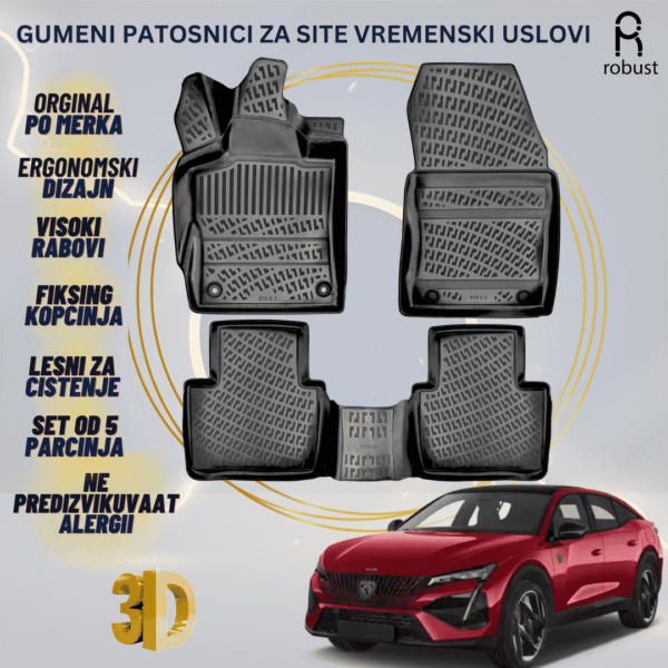ROBUST 3D Gumeni patosnici korito Peugeot 408 2022->