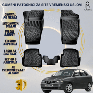 www.samad.mk-3D gumeni patosnici za Seat Cordoba МК2 6L 2002-2008 Patosnici Robust za site vremenski uslovi