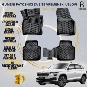 ROBUST 3D Gumeni patosnici korito Skoda Kodiaq 2021-2023 FL