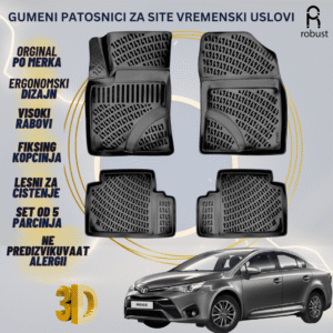 www.samad.mk-3D gumeni patosnici za Toyota Avensis 2015-2018 FL Patosnici Robust za site vremenski uslovi
