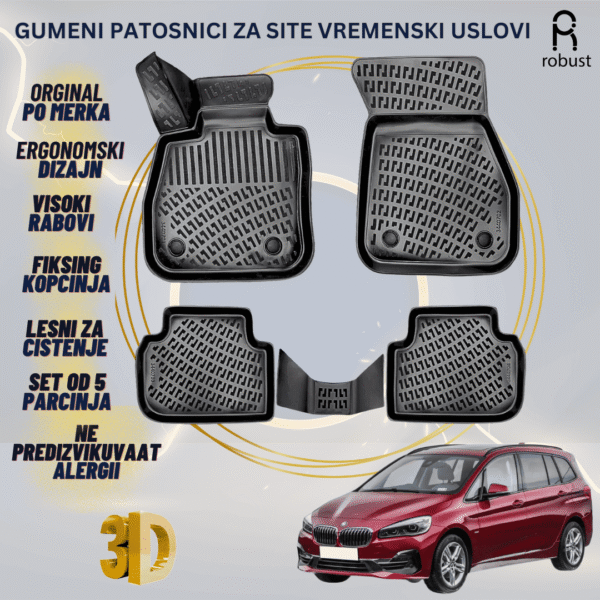 www.samad.mk-3D gumeni patosnici za BMW 2 GRAND TOURER F46 2015- Patosnici Robust za site vremenski uslovi