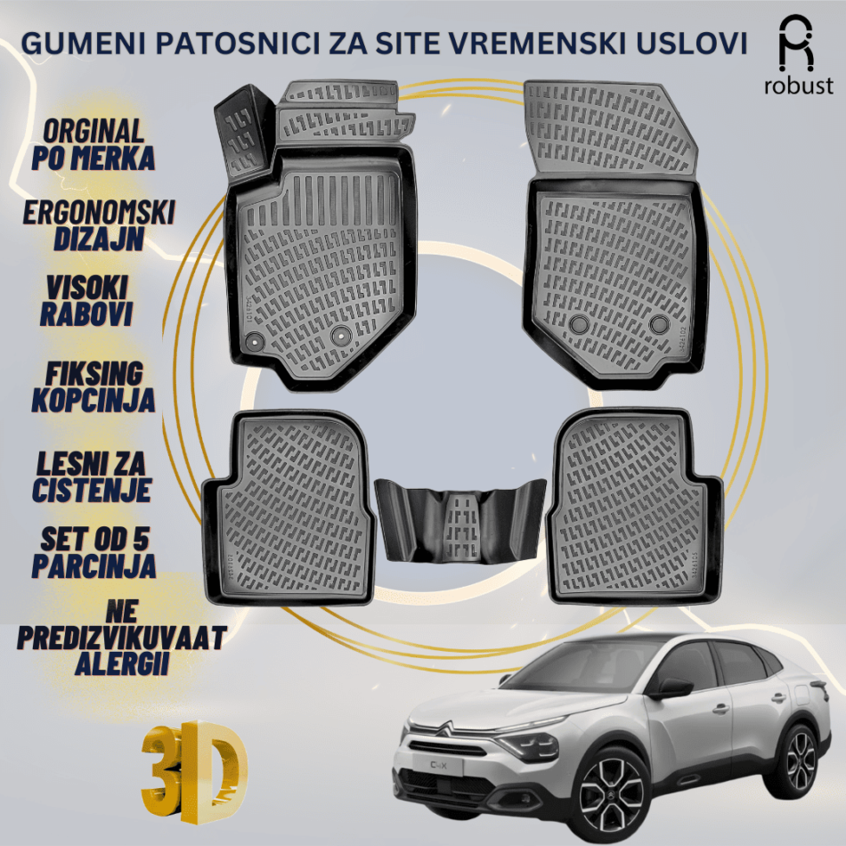 www.samad.mk-3D gumeni patosnici za CITROEN C4X 2023- Patosnici Robust za site vremenski uslovi