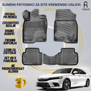 www.samad.mk-3D gumeni patosnici za HONDA CİVİC 2022- SEDAN Patosnici Robust za site vremenski uslovi
