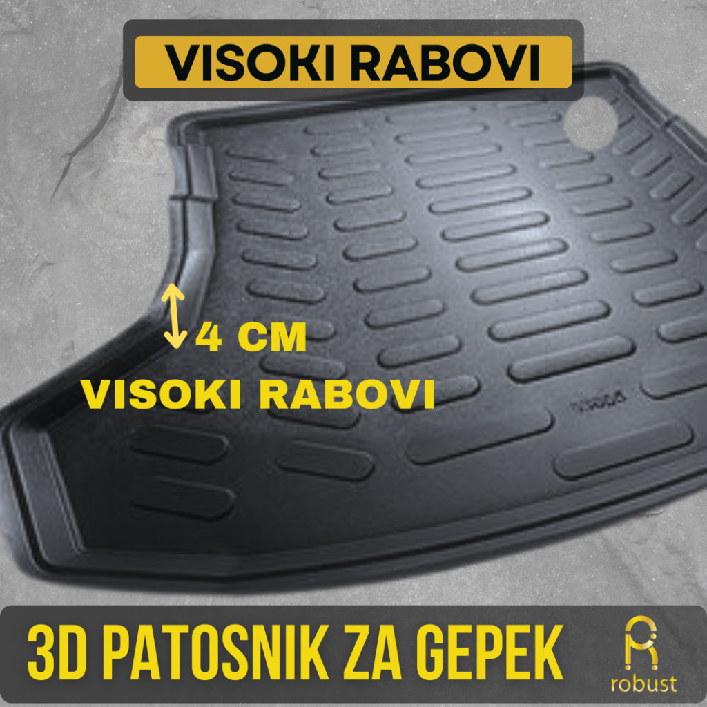 www.samad.mk - Celosna zastita za site vreminja 3D Patosnik za Gepek-visoki rabovi