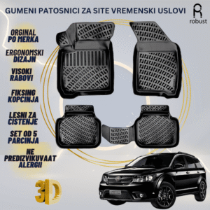 www.samad.mk-3D gumeni patosnici za Fiat Freemont 2011-2016 Patosnici Robust za site vremenski uslovi