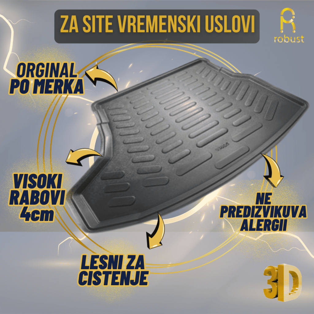 www.samad.mk - ZA SITE VREMENSKI USLOVI 3D Patosnik za Gepek-visoki rabovi-orignal po merka