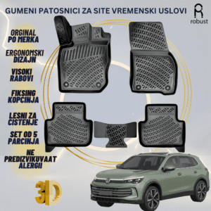 www.samad.mk-3D gumeni patosnici za Volkswagen Tiguan 2024- МК3 Patosnici Robust za site vremenski uslovi