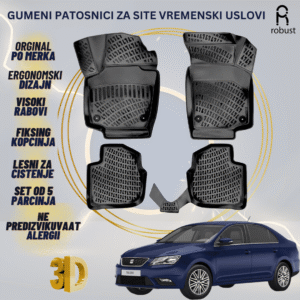 www.samad.mk-3D gumeni patosnici za Seat Toledo 2012-2022 Patosnici Robust za site vremenski uslovi