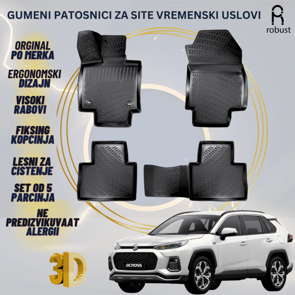 www.samad.mk-3D gumeni patosnici za Suzuki Across 2020- Patosnici Robust za site vremenski uslovi