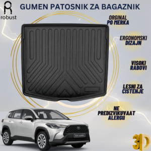 www.samad.mk-3D gumen patosnik za bagaznik za Toyota Corolla Cross cargo tray in upper 2022- Korito za gepek Robust za site vremenski uslovi