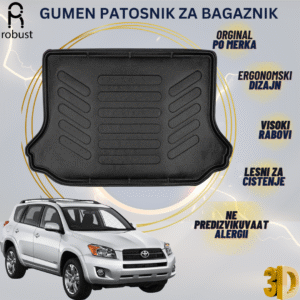 www.samad.mk-3D gumen patosnik za bagaznik za Toyota Rav 4 XA30 2005-2012 MK3 Korito za gepek Robust za site vremenski uslovi