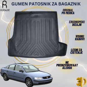 www.samad.mk-3D gumen patosnik za bagaznik za Volkswagen Passat B5B5.5 1997-2006 Korito za gepek Robust za site vremenski uslovi
