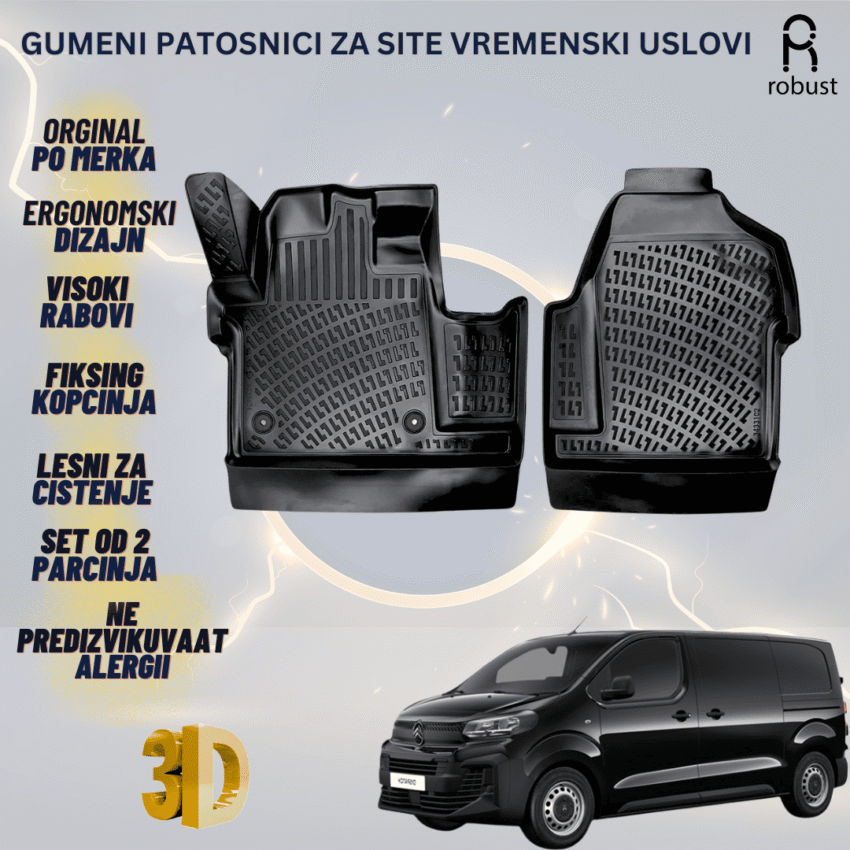 ROBUST 3D Gumeni patosnici korito Citroen Jumpy Dispatch 2024>>>