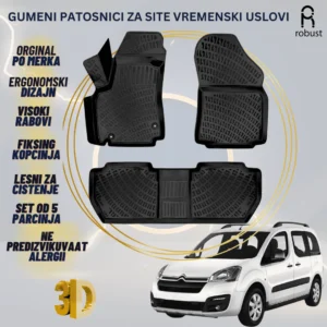 www.samad.mk-3D gumeni patosnici za Citroen Berlingo 2015-2018 FL Patosnici Robust za site vremenski uslovi