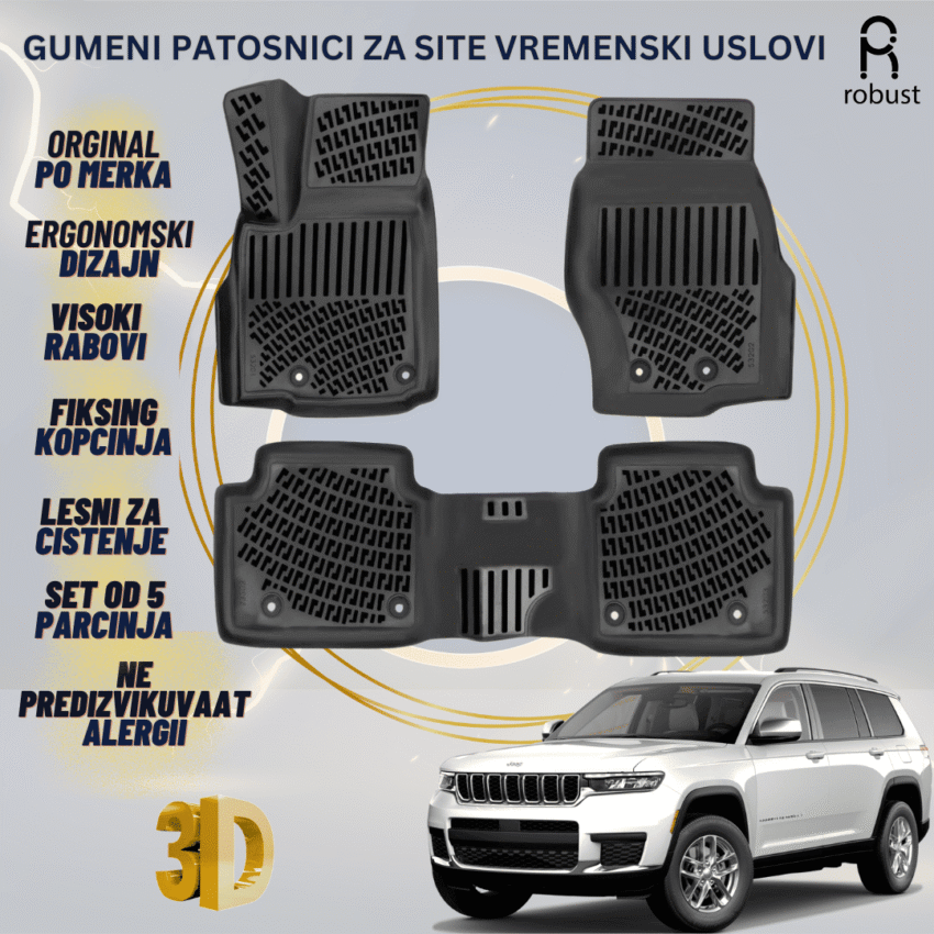 www.samad.mk-3D gumeni patosnici za Jeep Grand Cherokee WL 2021 Patosnici Robust za site vremenski uslovi
