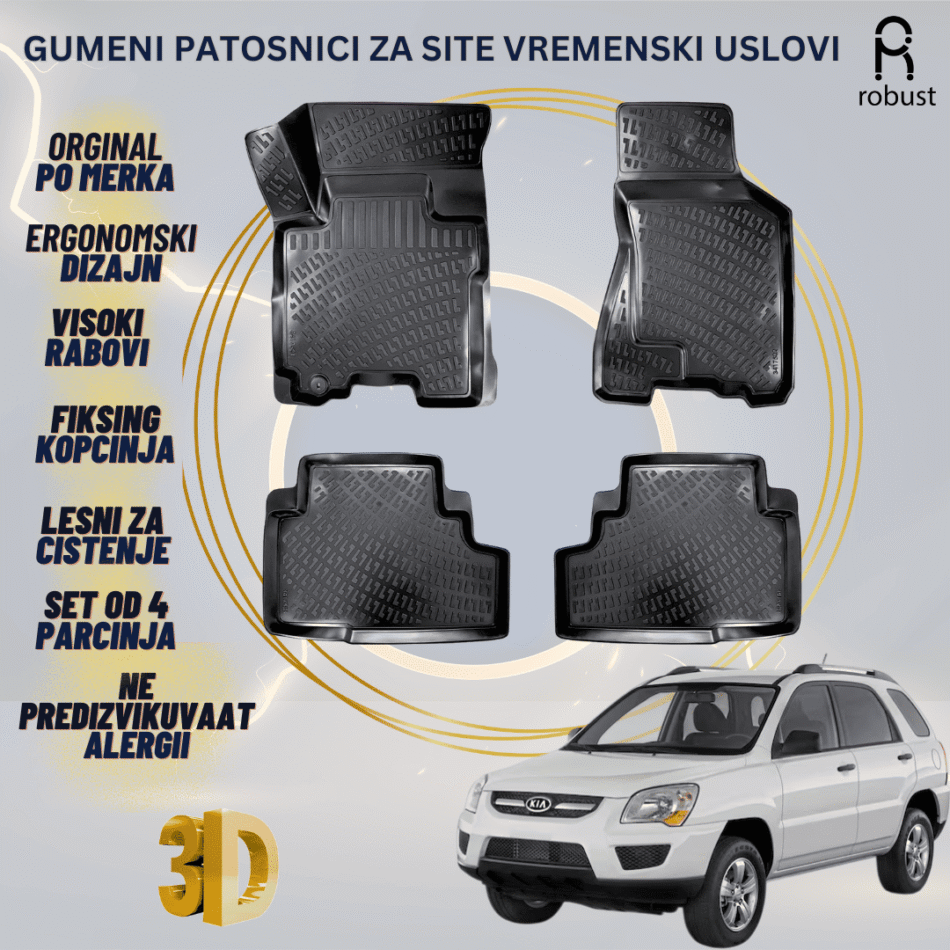 www.samad.mk-3D gumeni patosnici za Kia Sportage МК 2 2009-2010 FL Patosnici Robust za site vremenski uslovi