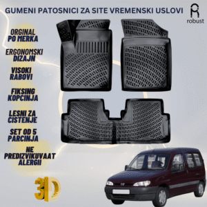 www.samad.mk-3D gumeni patosnici za Peugeot Partner 2002-2007 Patosnici Robust za site vremenski uslovi