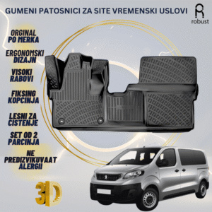 www.samad.mk-3D gumeni patosnici za Peugeot Traveller 2016-2023 Patosnici Robust za site vremenski uslovi