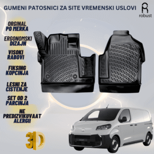 www.samad.mk-3D gumeni patosnici za Toyota ProAce 2024- FL Patosnici Robust za site vremenski uslovi