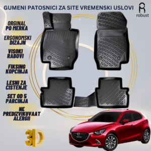 www.samad.mk-3D gumeni patosnici za Mazda 2 2015-2019 Patosnici Robust za site vremenski uslovi