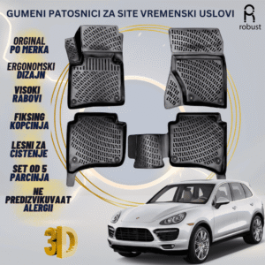 www.samad.mk-3D gumeni patosnici za Porsche Cayenne 2011-2017 MK2 2-Zone Climate Control Patosnici Robust za site vremenski uslovi