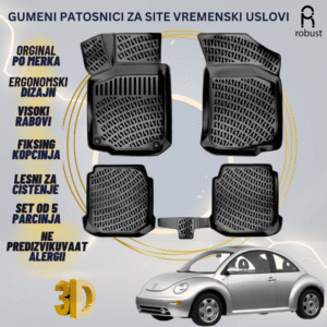 www.samad.mk-3D gumeni patosnici za Volkswagen New Beetle 1998-2011 Patosnici Robust za site vremenski uslovi