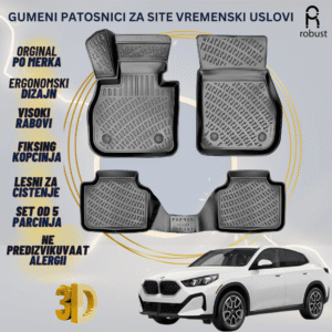 www.samad.mk-3D gumeni patosnici za BMW X2 U10 2024 Patosnici Robust za site vremenski uslovi