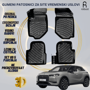 www.samad.mk-3D gumeni patosnici za Citroen DS 3 Crossback 2023 FL Patosnici Robust za site vremenski uslovi