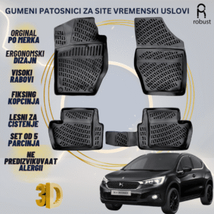www.samad.mk-3D gumeni patosnici za Citroen DS4 Crossback 2015-2018 Patosnici Robust za site vremenski uslovi