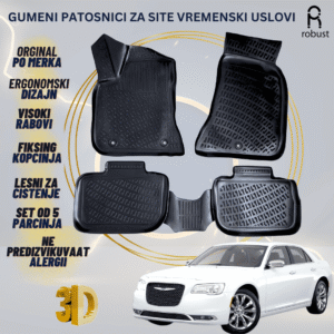 www.samad.mk-3D gumeni patosnici za Chrysler 300 2015-2023 Patosnici Robust za site vremenski uslovi